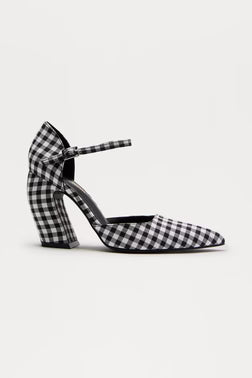 FN. Wexler Ankle Strap Pumps - Black/White.  Size 8