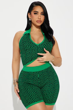 FN.   Meet Me There Sweater Short Set - Kelly Green.  2X